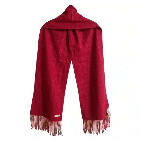 Auth Burberry - Red Wool Angora Scarf - Picture 2 of 5